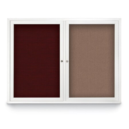 United Visual Products Corkboard, Dark Spruce/Satin, 60" X36" UV405-SATIN-DRKSPR